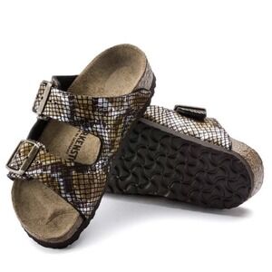 *NEW* Women's Size 9 Birkenstock Arizona Slide Sandal Python Brown Buckle EU 40